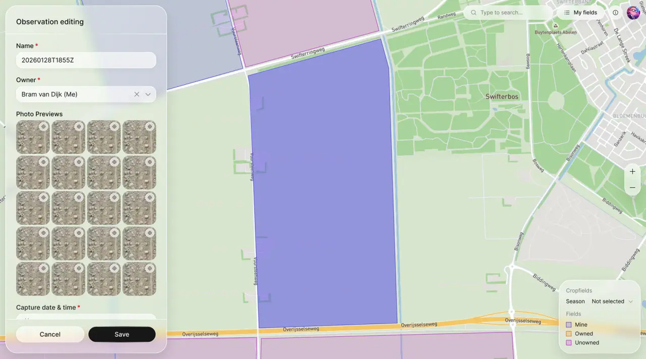 Weed Detection Image Library: Field Map, Observations & Data Ownership — screenshot 3